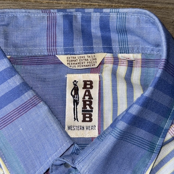 Vintage western Barb Pearlsnap long sleeve XL long tails - Picture 7 of 7